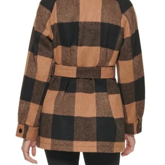 Calvin Klein Belted Shirt Jacket Camel / Black Size L - Picture 3 of 11